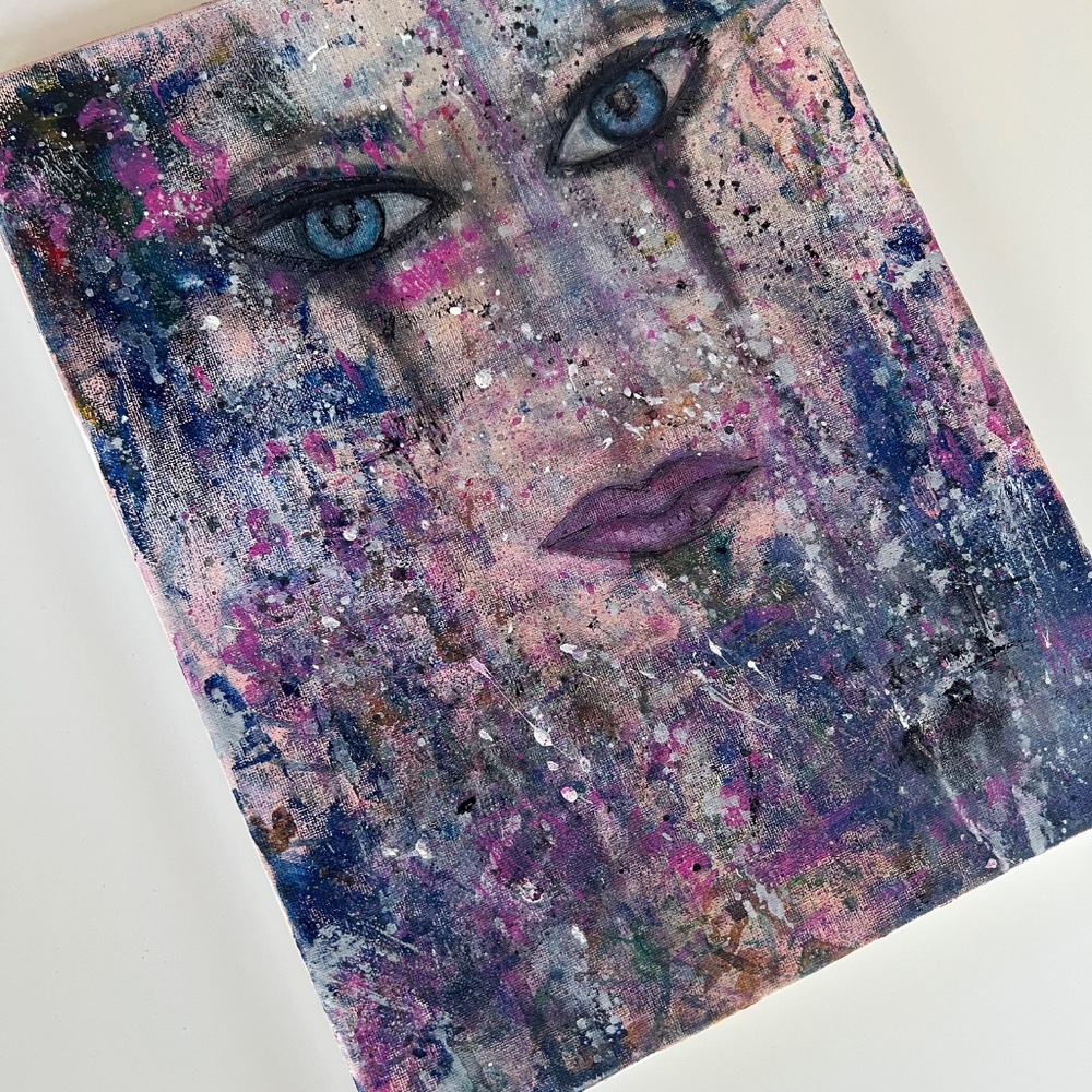Eye Catching – Abstract Acrylic Painting of a Woman | 11x14 Canvas Pop Art - Picture 7 of 16